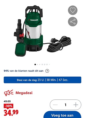 Dompelpomp vuil water PARKSIDE® PETPS1100 -30%