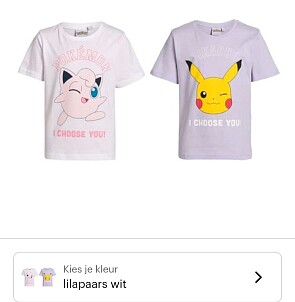 -49% Pokemon kinder T-shirts 2 stuks Maat 104/110