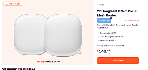 2x Google Nest Wifi Pro 6E Mesh Router