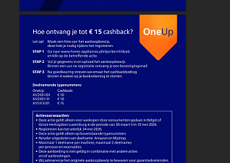 Ontvang tot 15 euro cashback op geselecteerde Philips Oneup dweilsysteem