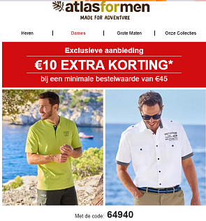 ATLAS FOR MEN: €10 korting