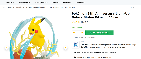 Pokemon Pikatchu verzamelitem: standbeeld