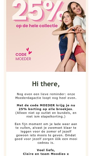 moodies undies: 25% korting