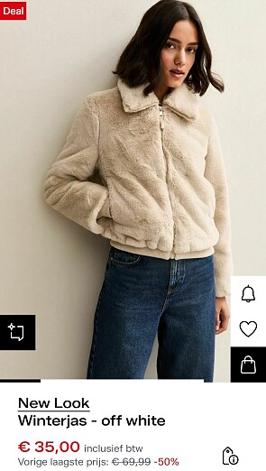 New Look-Winterjas - off white -50%