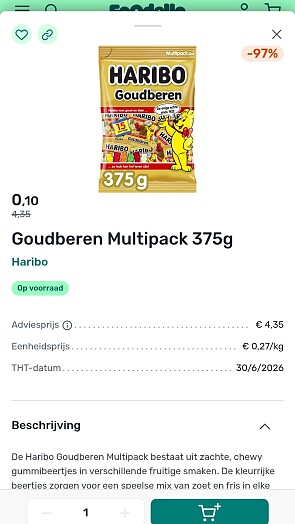 Haribo snoep aan 10 cent