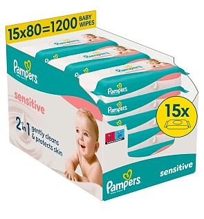 Pampers Sensitive Babydoekjes 15x 80 doekjes