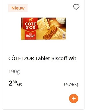 Cote D’Or biscoff chocolade goedkoper