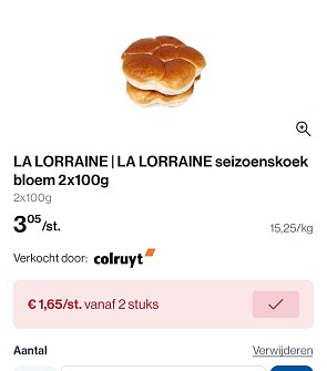 La lorraine seizoenskoek bloem 2x100 gram -50%