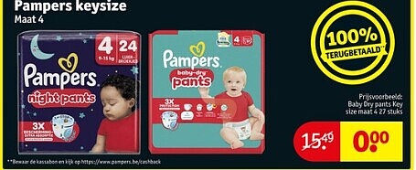 Pampers 100% terugbetaald bij Kruidvat