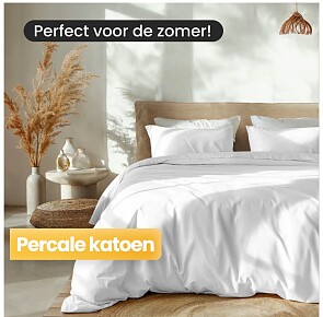 Dekbedovertrek Percale Katoen Uni Verkoelend -42%