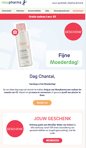 Newpharma: gratis Micellair Water van Avène t.w.v. €9