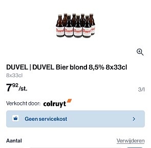 Duvel blond bier 8x33 cl voor slechts 7,92€
