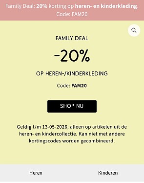 -20% op kledij voor heel de familie