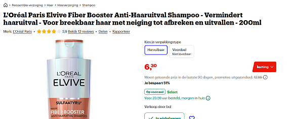 L'Oréal Paris Elvive Fiber Booster Anti-Haaruitval Shampoo
