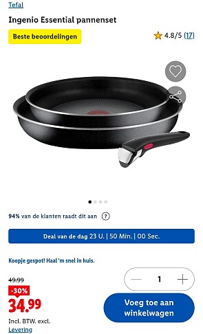 Tefal Ingenio Essential pannenset -30%