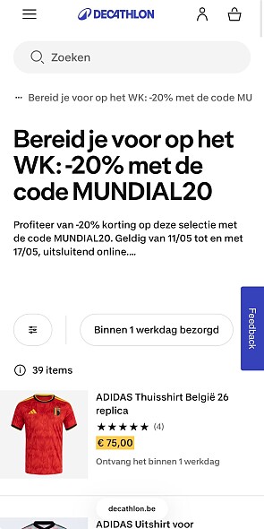 Bereid je voor op het WK: -20%