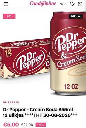 12x Dr Pepper Cream Soda