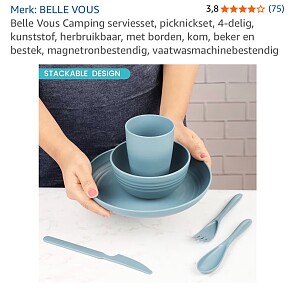 Camping serviesset, 4-delig
