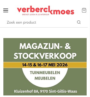 Magazijnverkoop Verberckmoes 14-17 mei