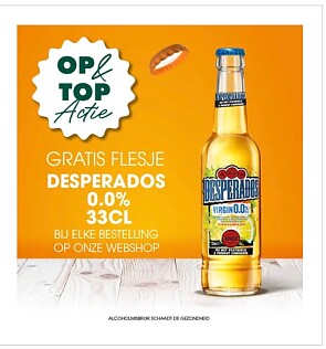Gratis flesje Desperados virgin 0,0% bij prik en tik webshop