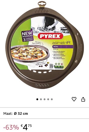 Pyrex Pizzaplaat van metaal