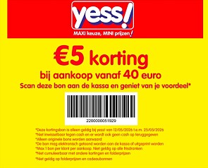 Bon -€5 bij Yess!