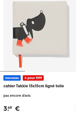 Cahier Takkie, 4 pour €9,99