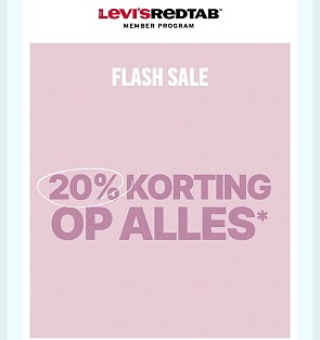 Flash deals van 20% bij Levi's