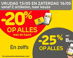 20% korting op alles vanaf 2 artikelen bij Brico