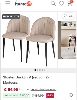 Set van 2 stoelen