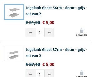 Set van 2 legplanken