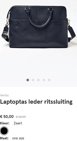 Laptoptas leder ritssluiting