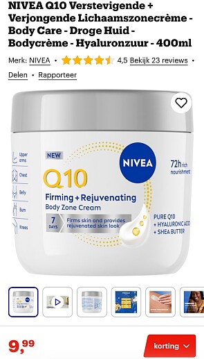 NIVEA Q10 Verstevigende + Verjongende Lichaamszonecrème -50%