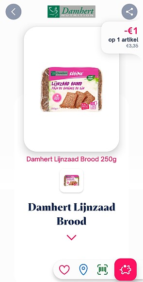 -€1 damhert lijnzaad brood 250g