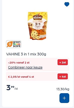 Vahine 3in1 mix 300 gram in promo