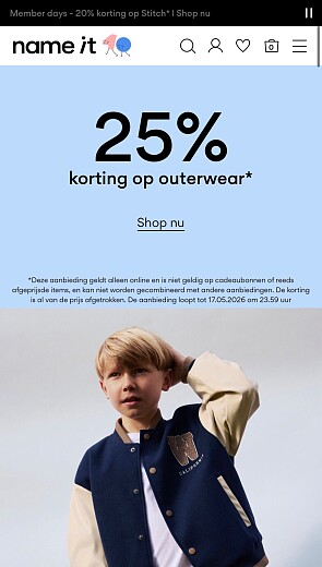 -25% op buitenkledij