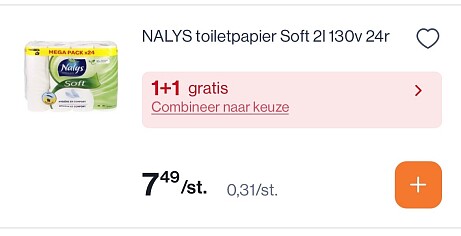 Nalys toiletpapier voor slechst 0,16€/rol
