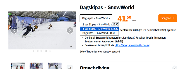 Ticketdeal SnowWorld tot 31% korting