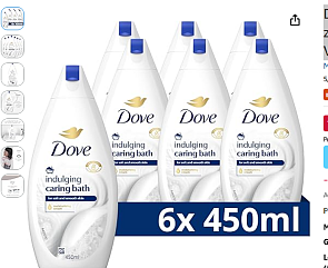Dove badcreme 450ml voor 2.01€