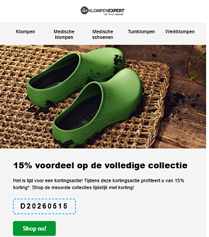 klompenexpert.nl: 15% korting