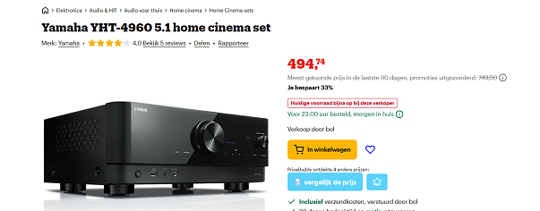 Yamaha YHT-4960 5.1 home cinema set
