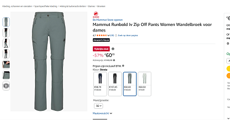 Mammut Wandelbroek voor dames - verschillende maten