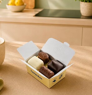6 gratis pralines bij Leonidas