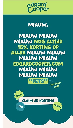 Edgar & Cooper: 15% korting