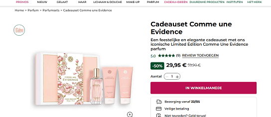 Yves Rocher Cadeauset Comme une Evidence -50%