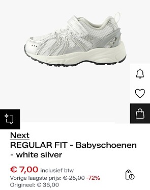 Next-REGULAR FIT babyschoenen white silver