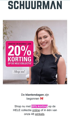 Schuurman Schoenen: 20% korting