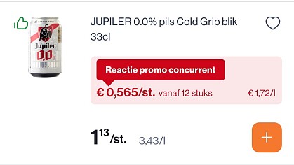 Jupiler 0,0% 33 cl -50%