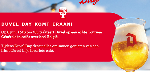 Gratis Duvel op zaterdag 6 juni 🍻 Santé!