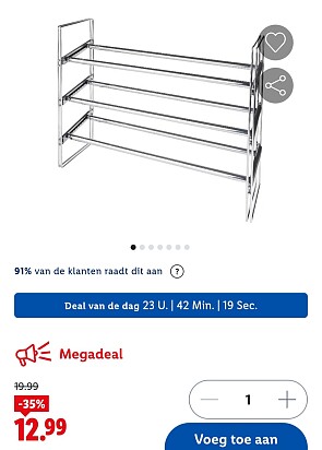 Uittrekbaar schoenenrek LIVARNO home -35%